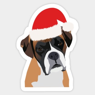 Christmas Boxer Dog Sticker